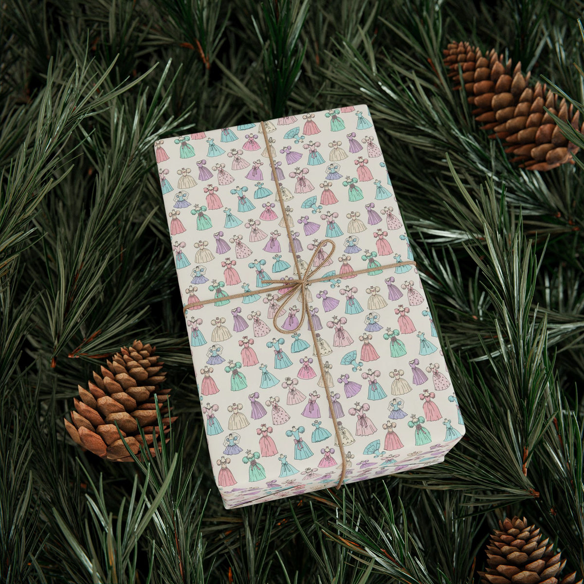 Princess dresses Wrapping Paper | Pastel Shells on Cream