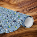 Blue Deep Sea Fish Pattern Wrapping Paper | Watercolor Rain Drop Roll