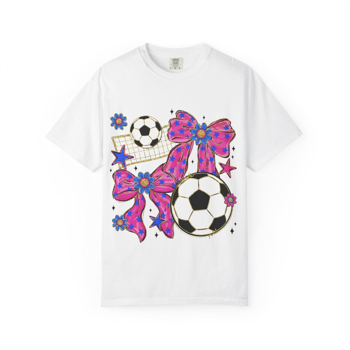 Pink Polka Dot Bows Soccer T-Shirt