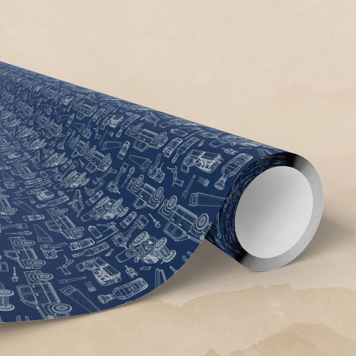 Trucks Wrenches Drills Wrapping Paper