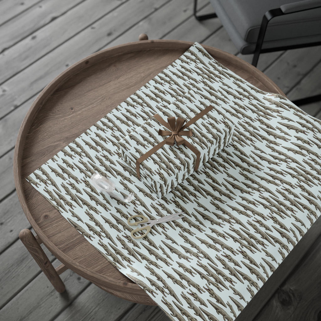 Alligator Pattern Wrapping Paper | Repeating Crocodile Design