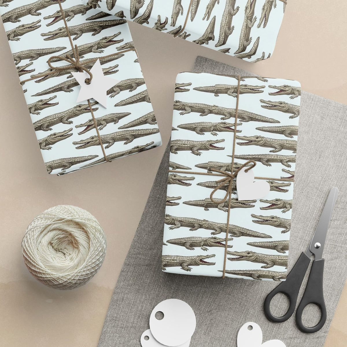 Alligator Pattern Wrapping Paper | Repeating Crocodile Design