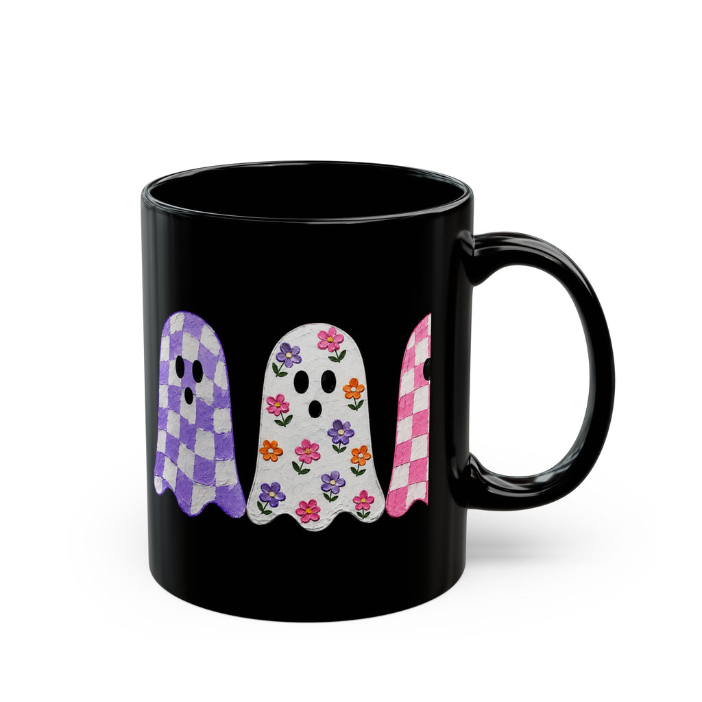 Checkered Ghost Black Mug (11oz, 15oz)