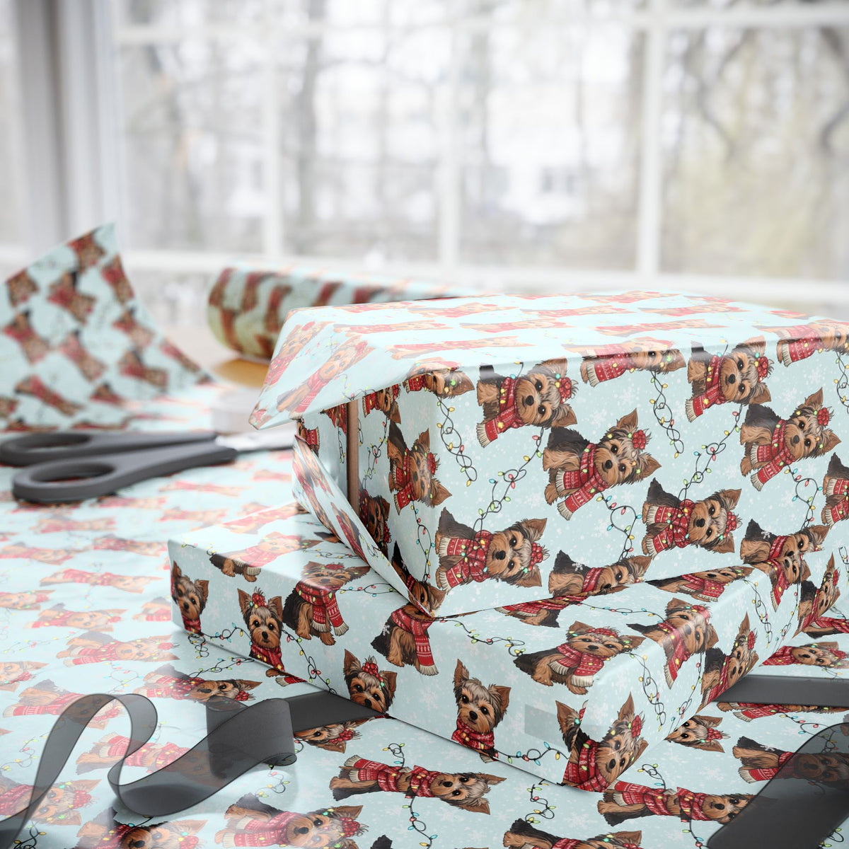 Yorkie Christmas Wrapping Paper