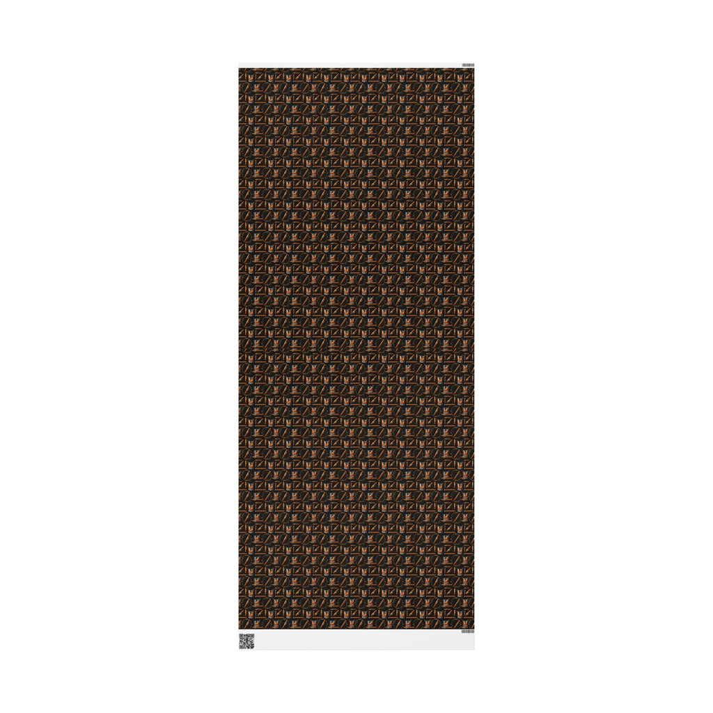 Leather Belt  & Cigars Mens Pattern Wrapping Paper | Vintage Buckle Repeat Print