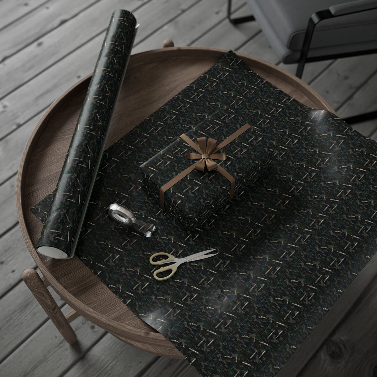 Dark Abstract Camouflage Wrapping Papers | Modern Gift Wrap Roll