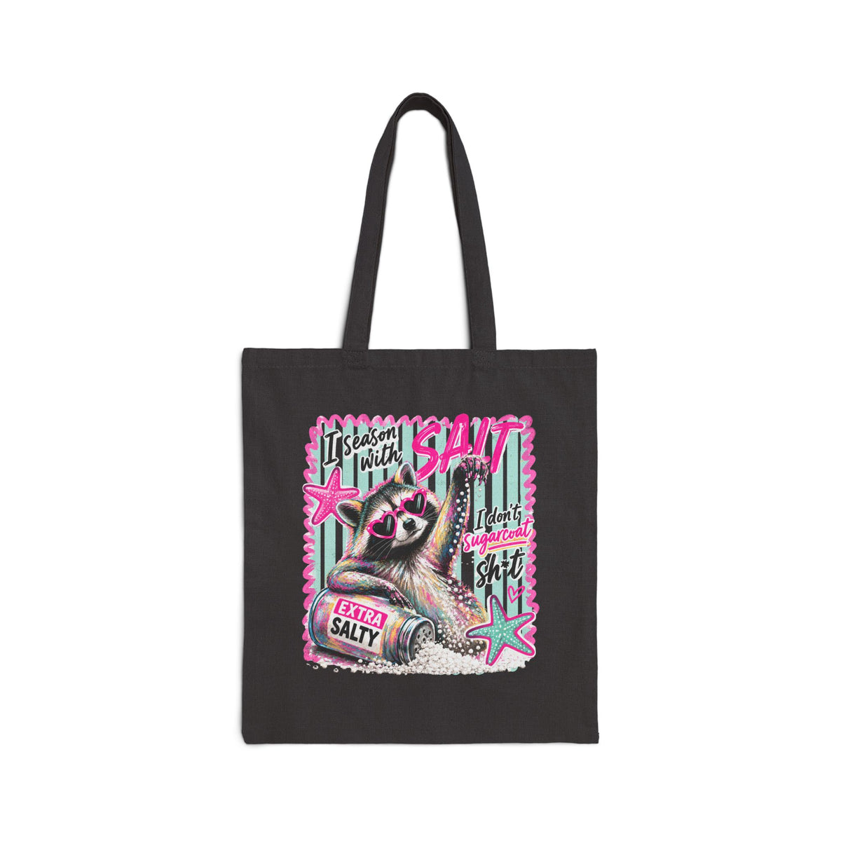 Salty Racoon Cotton Canvas Tote Bag