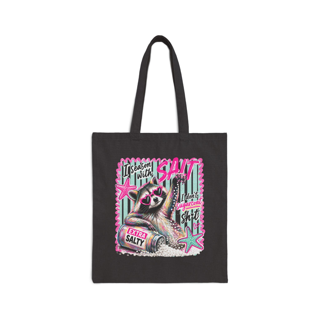Salty Racoon Cotton Canvas Tote Bag