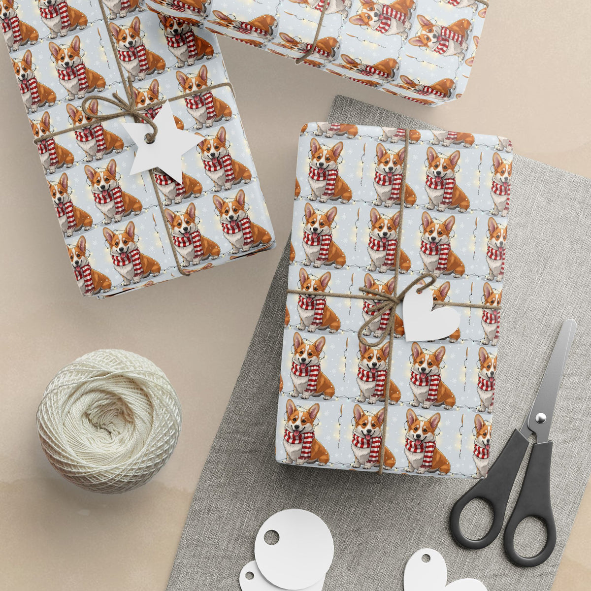Corgi in Scarf Wrapping Paper