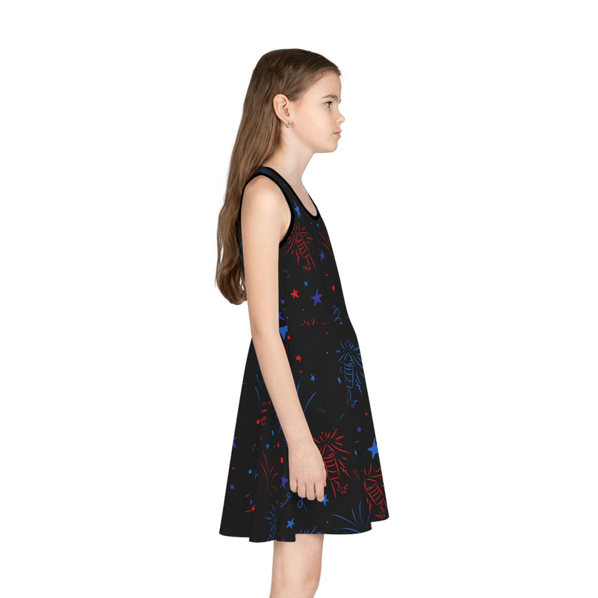 Sparkling Fireworks 4th of July Girls Sundress
