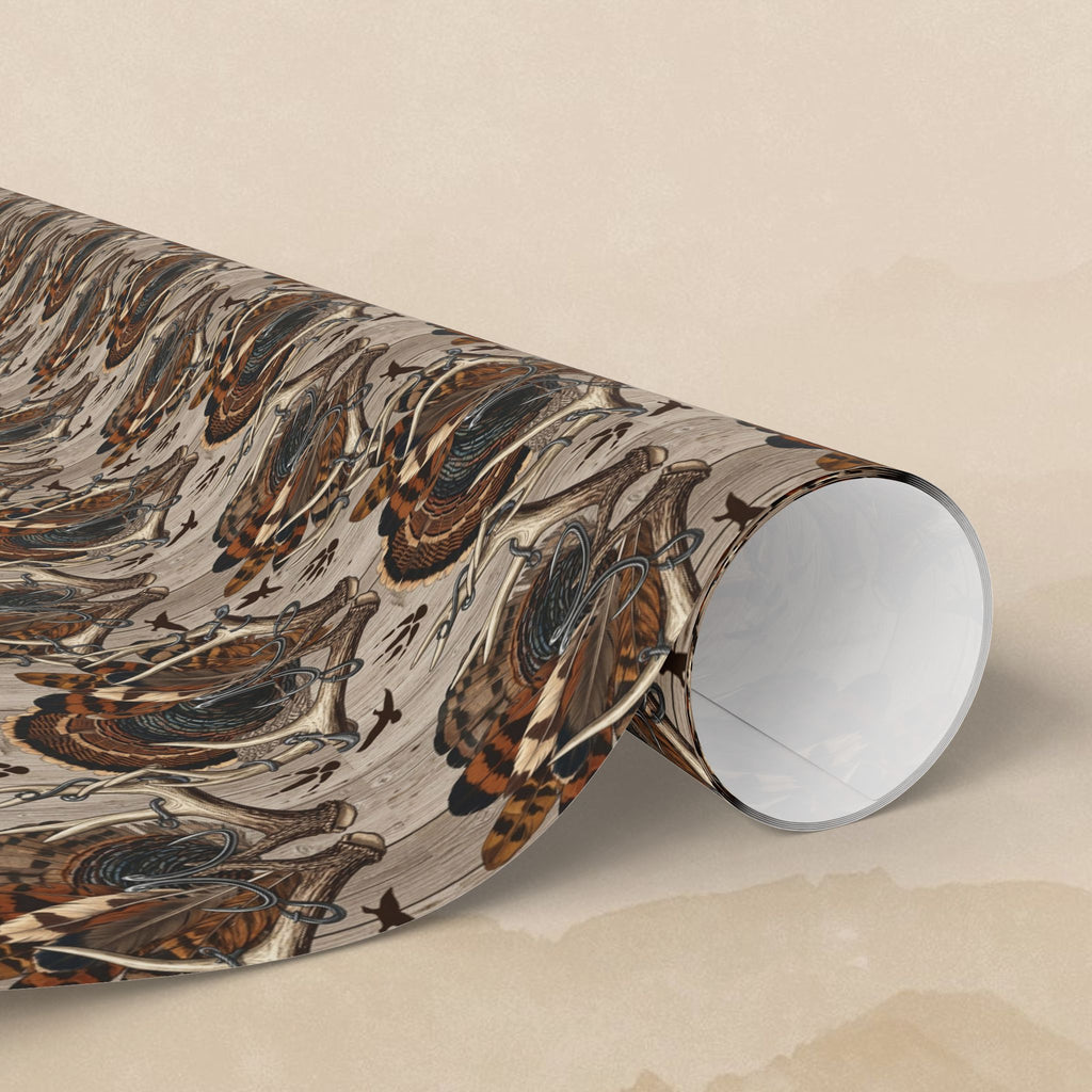 Hunters Antler Pattern Wrapping Papers | Brown Marble Floral Gift Wrap