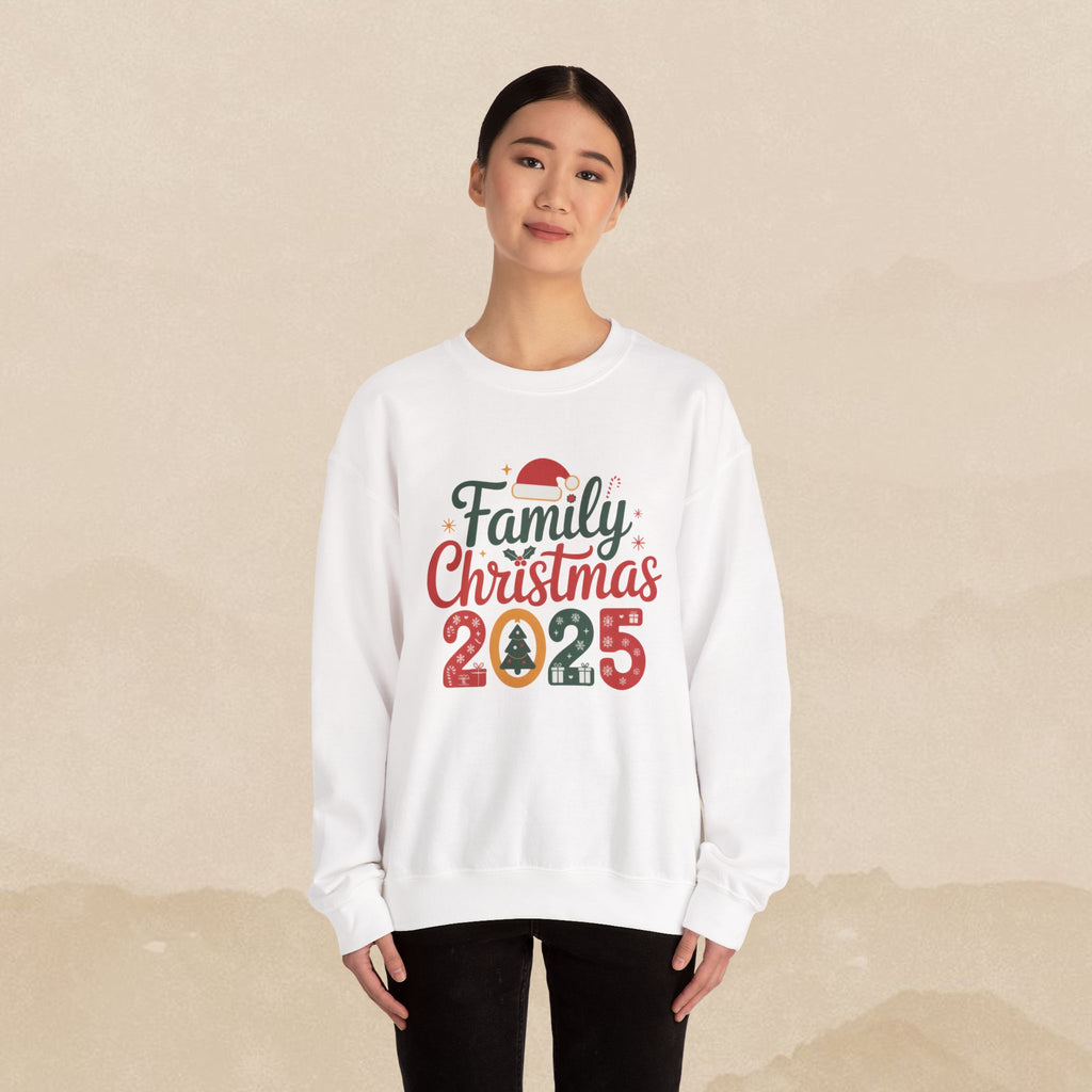 Family Christmas 2025 Sweatshirt | Holiday Santa Hat Tree Design