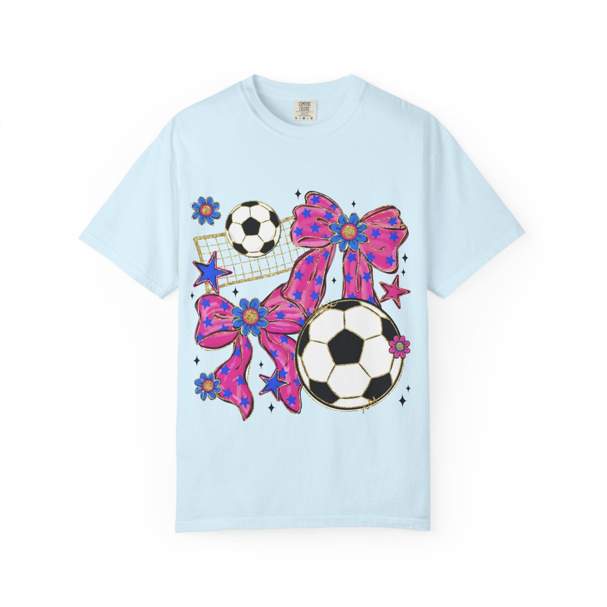 Pink Polka Dot Bows Soccer T-Shirt