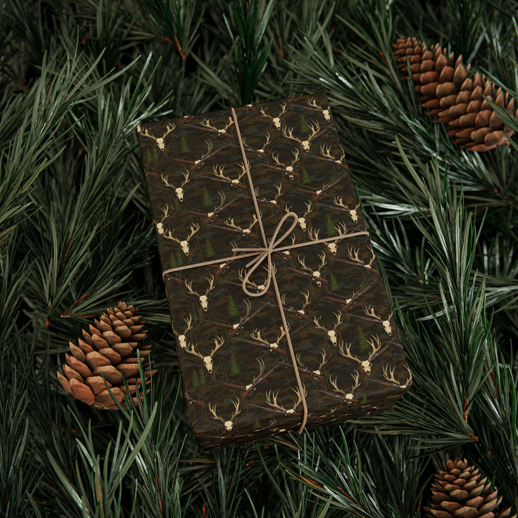 Olive Green Camouflage Pattern Wrapping Papers | Military Camo Gift Wrap