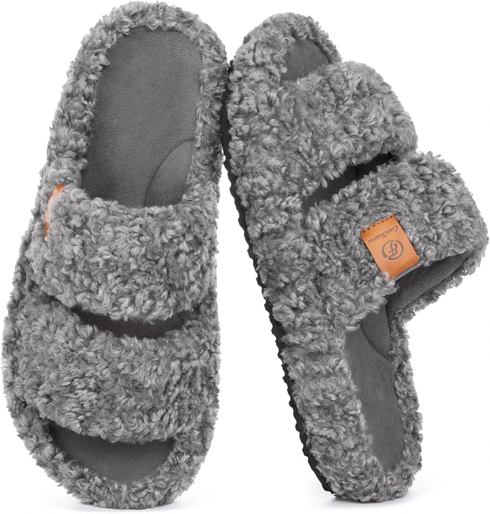 Viral EverFoams Fuzzy Open Toe Slippers