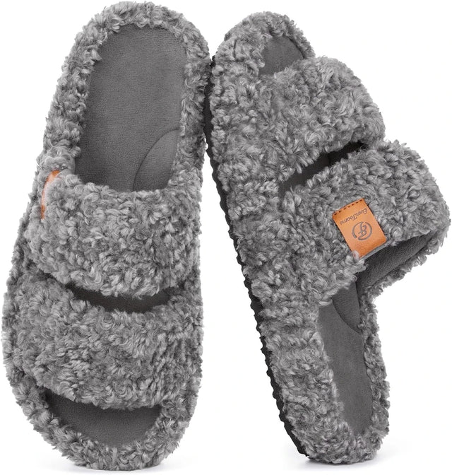 Viral EverFoams Fuzzy Open Toe Slippers
