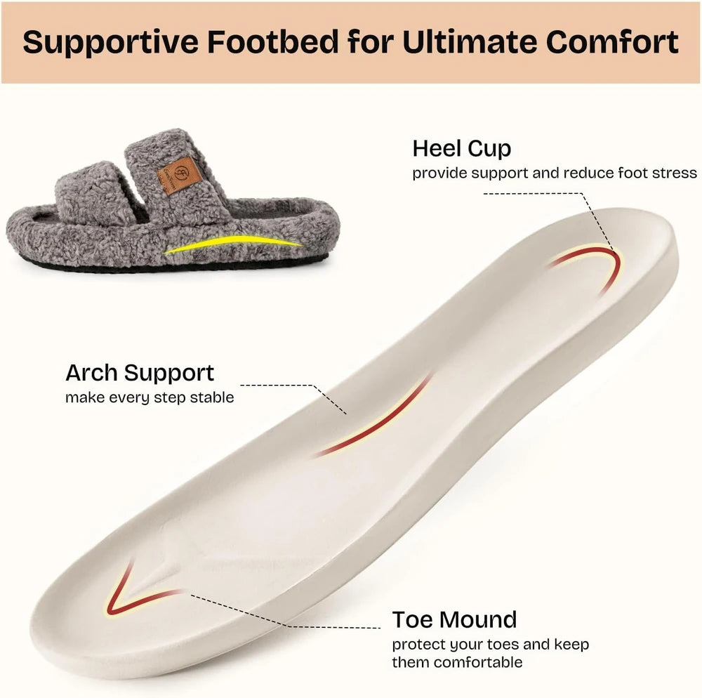 Viral EverFoams Fuzzy Open Toe Slippers