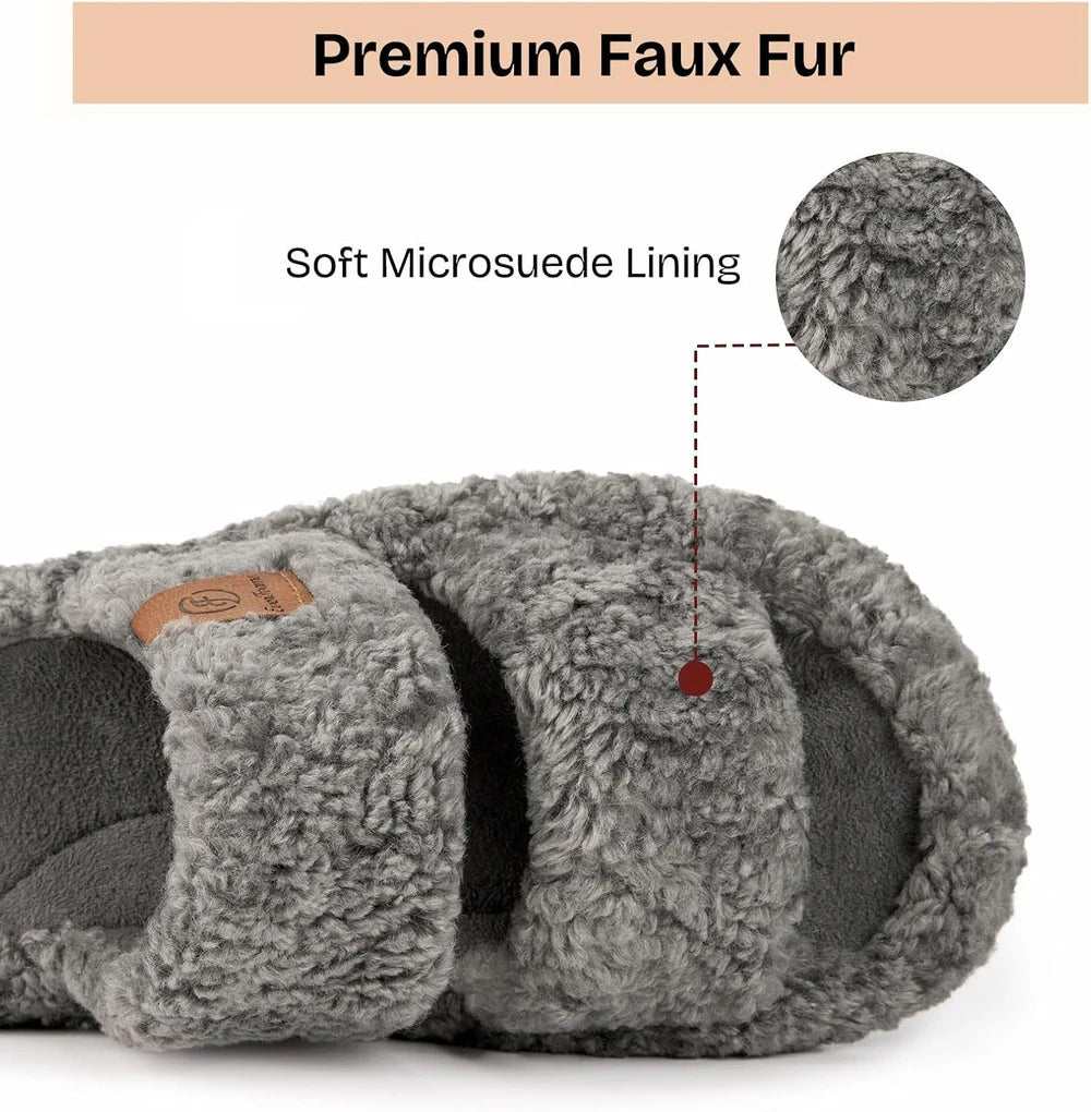 Viral EverFoams Fuzzy Open Toe Slippers