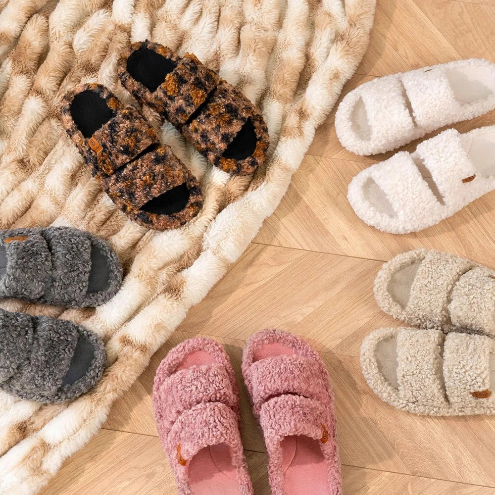 Viral EverFoams Fuzzy Open Toe Slippers