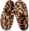 Snug Leaves Leopard Fuzzy Scuff Slippers