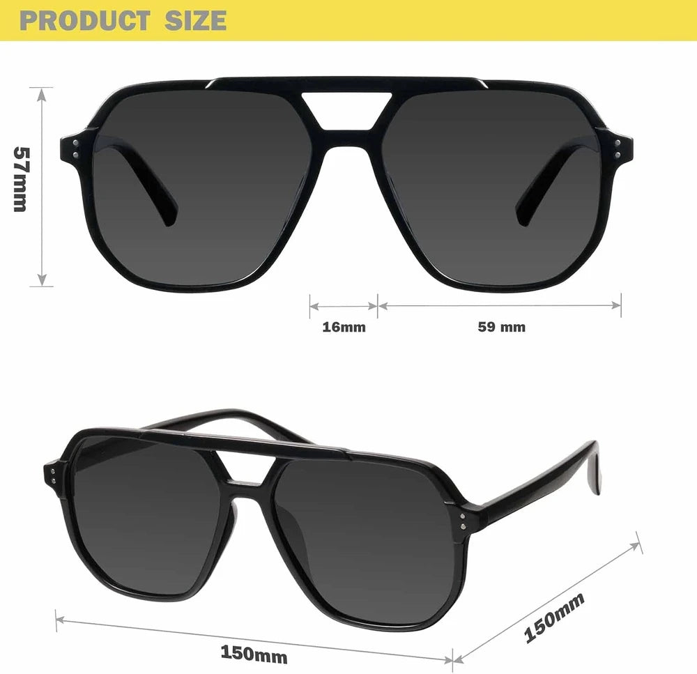 Oversized Polarized Aviator Sunglasses