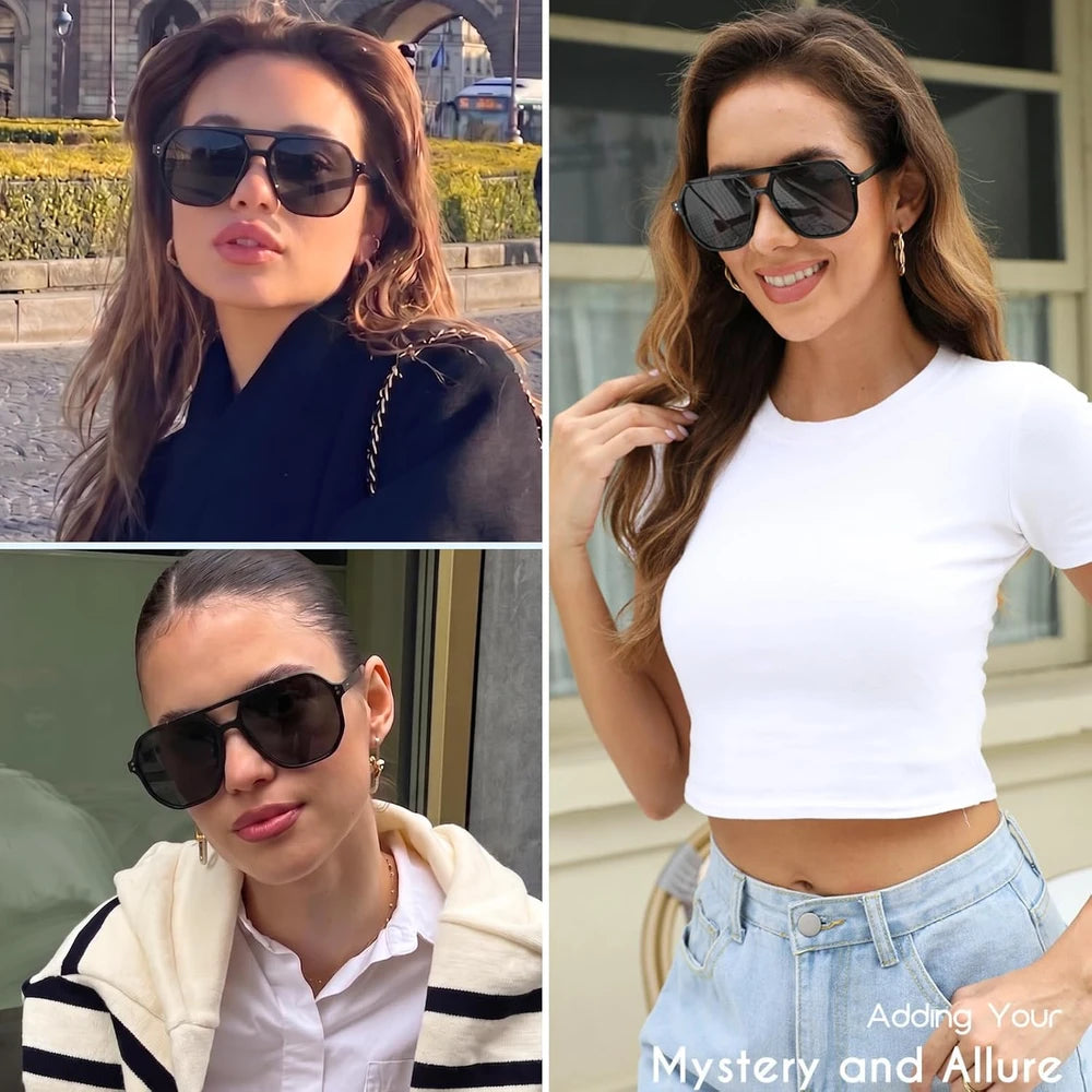 Oversized Polarized Aviator Sunglasses