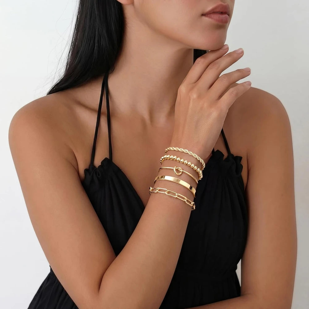 Gold Plated Bracelet Set