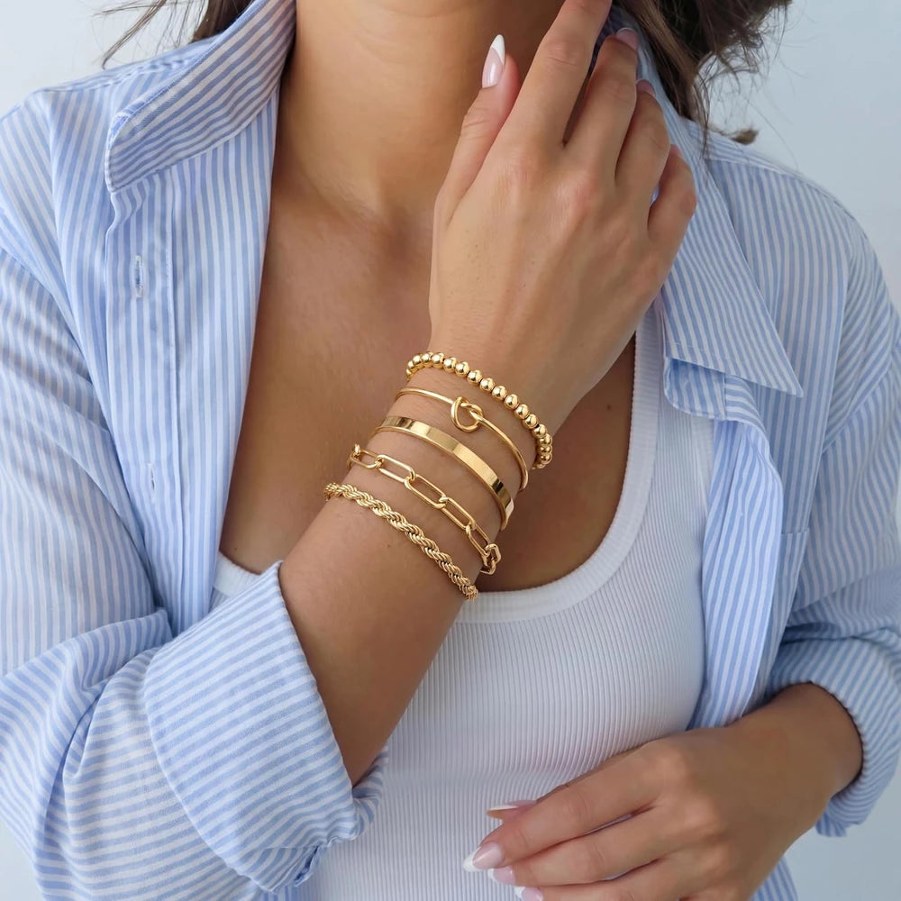 Gold Plated Bracelet Set