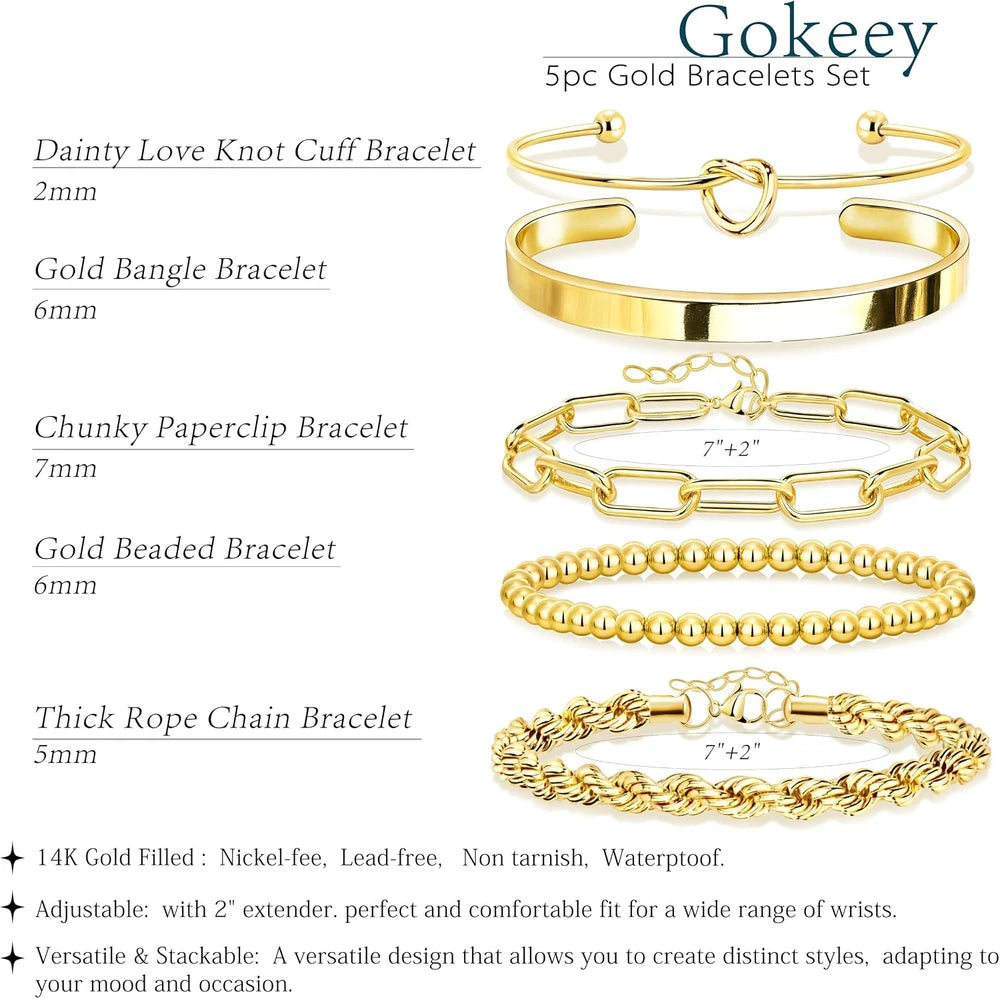 Gold Plated Bracelet Set
