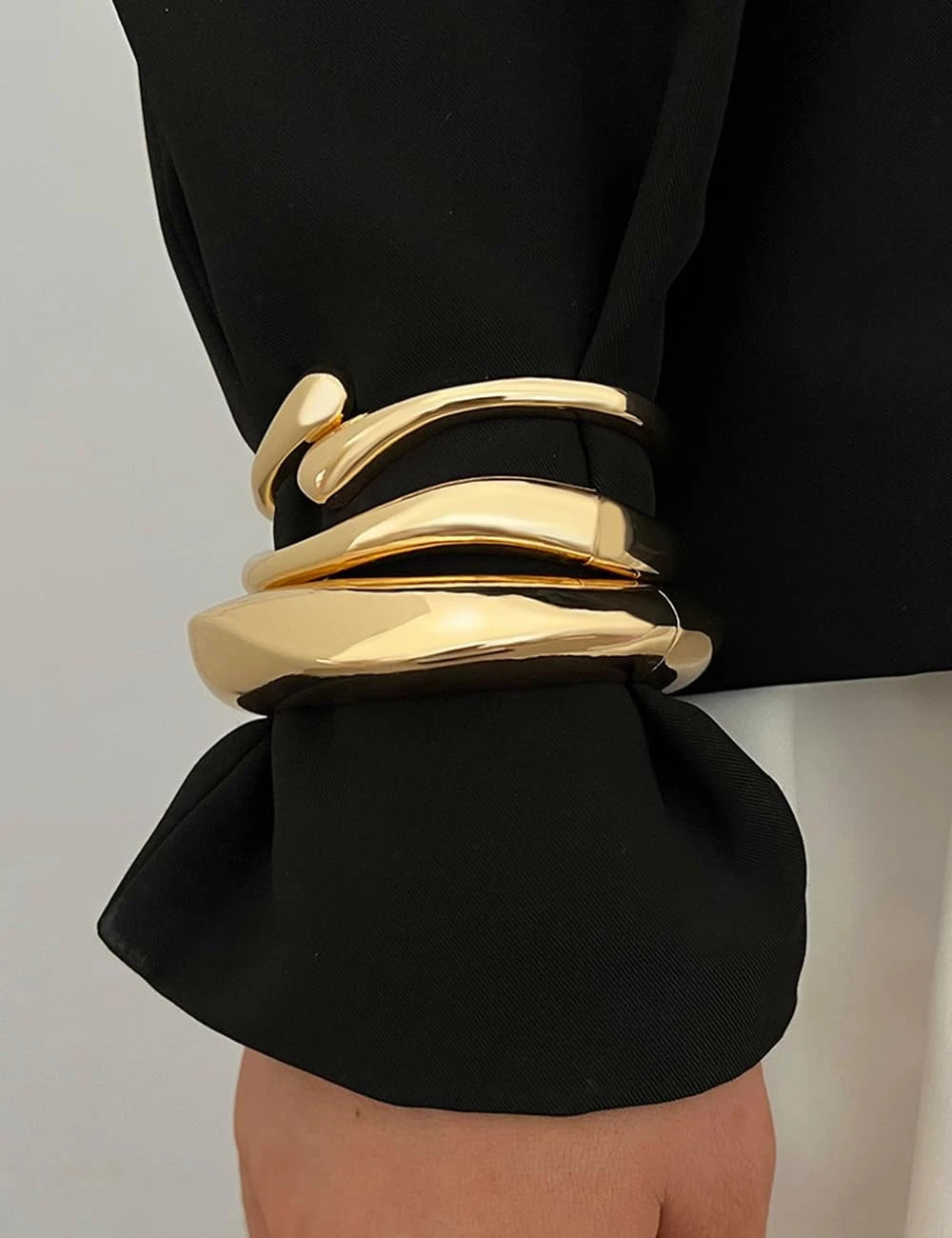 Chunky Gold Plated Bangle Set