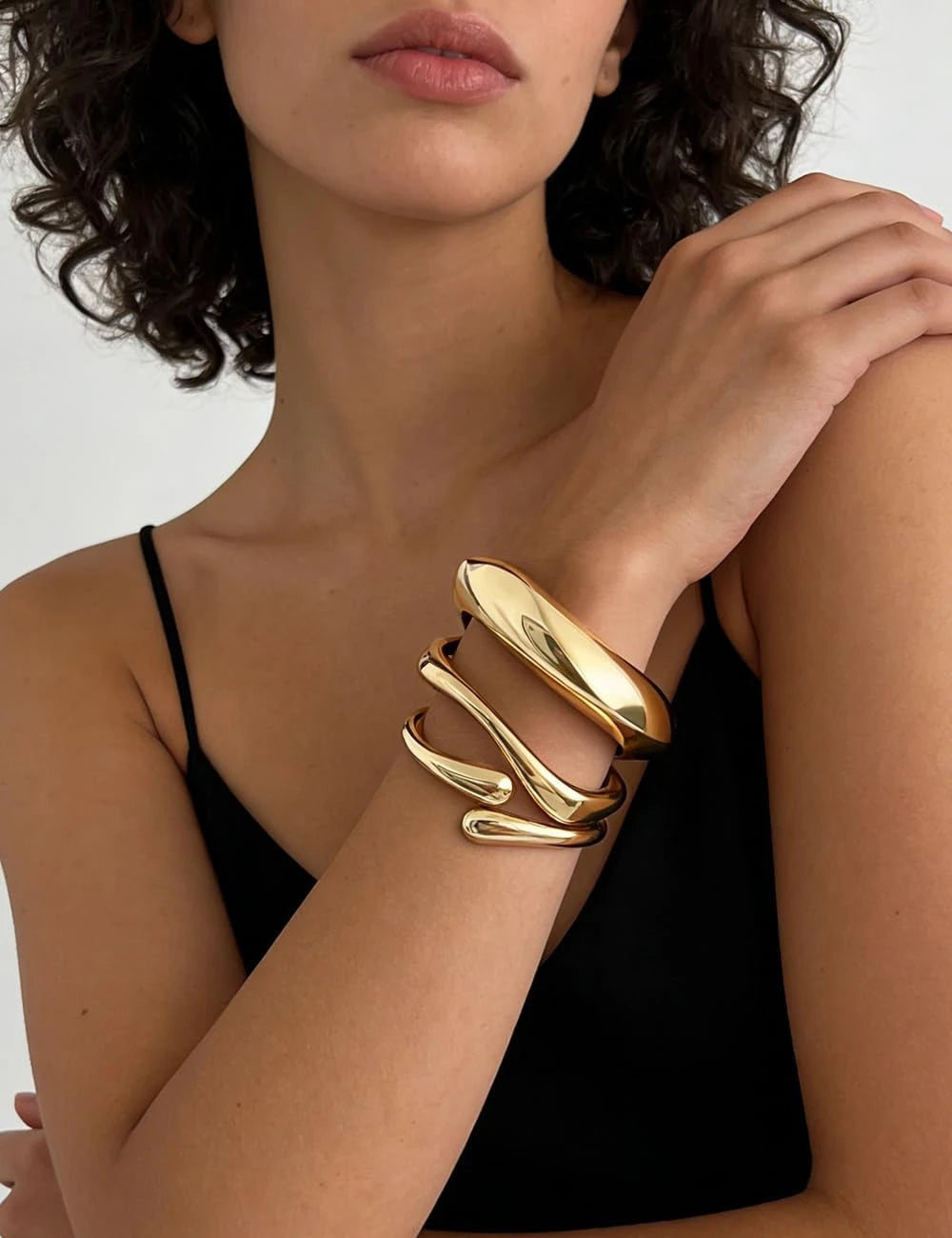 Chunky Gold Plated Bangle Set