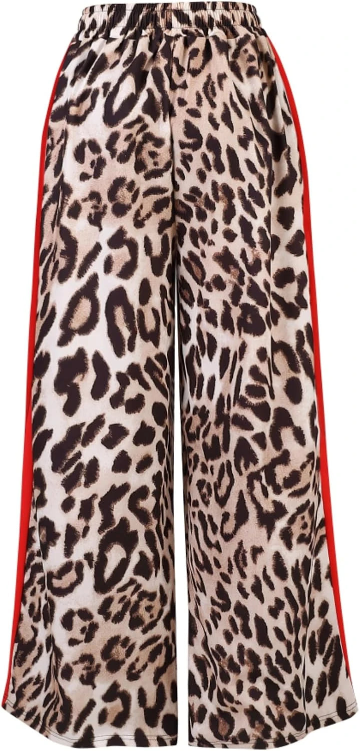 Leopard Print Wide Leg Pants