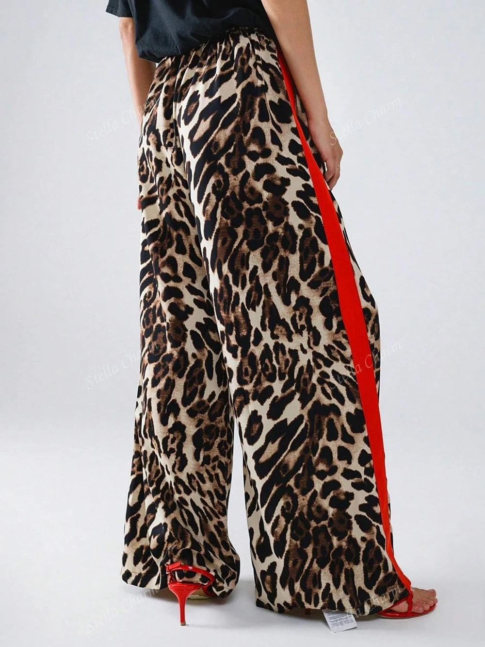 Leopard Print Wide Leg Pants