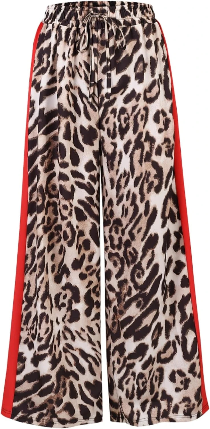 Leopard Print Wide Leg Pants