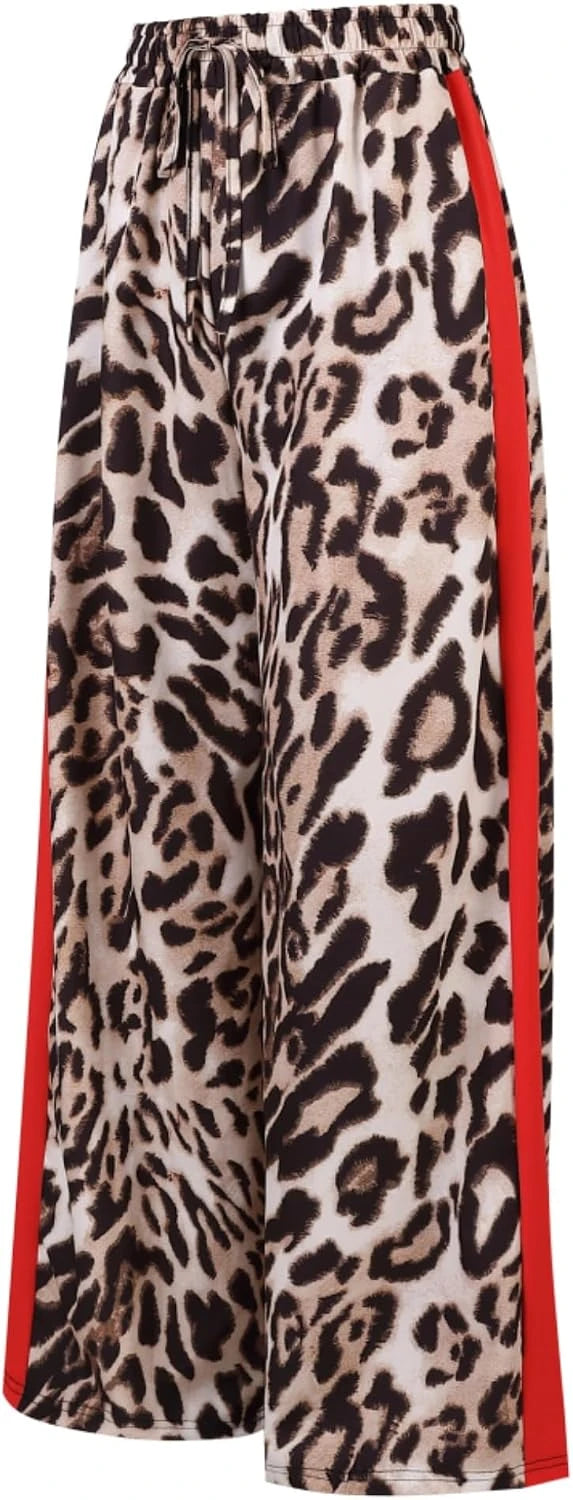 Leopard Print Wide Leg Pants