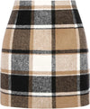 Wool Blend Plaid Mini Skirt