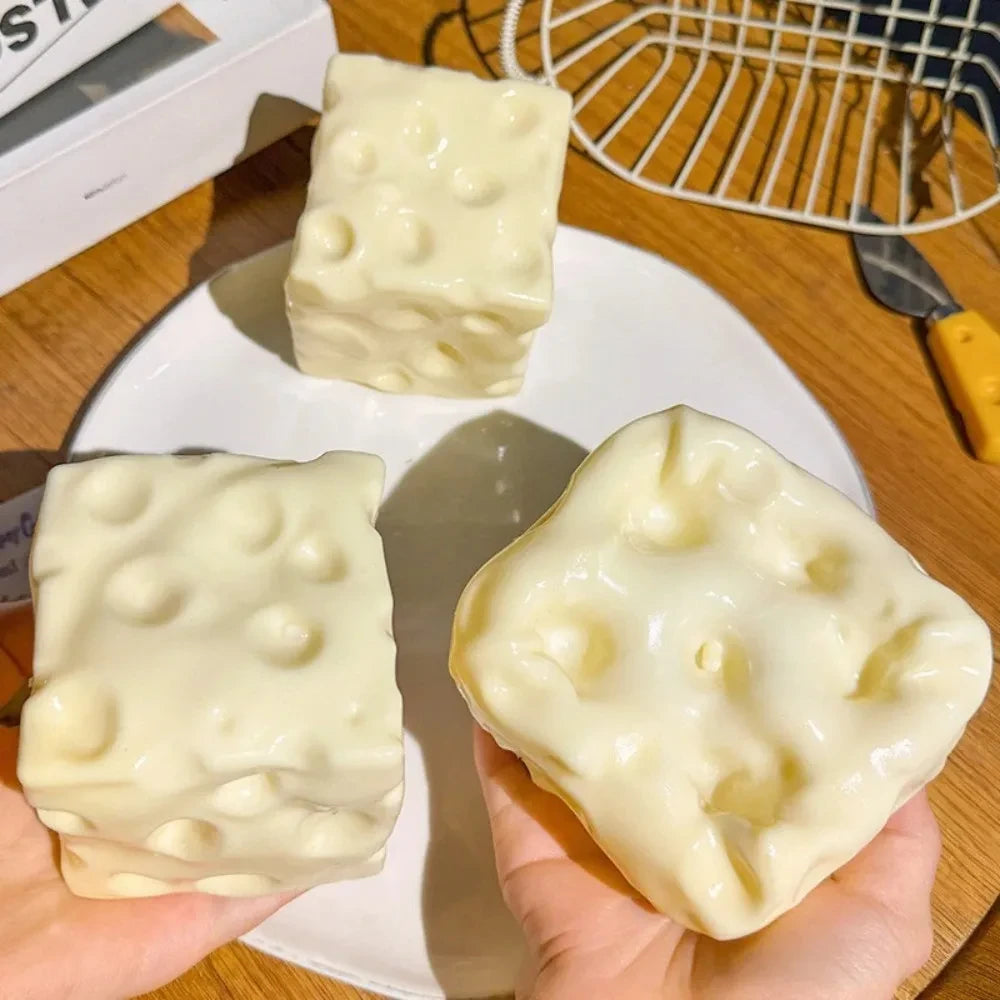 Cheese Cube Stress Ball Squishy