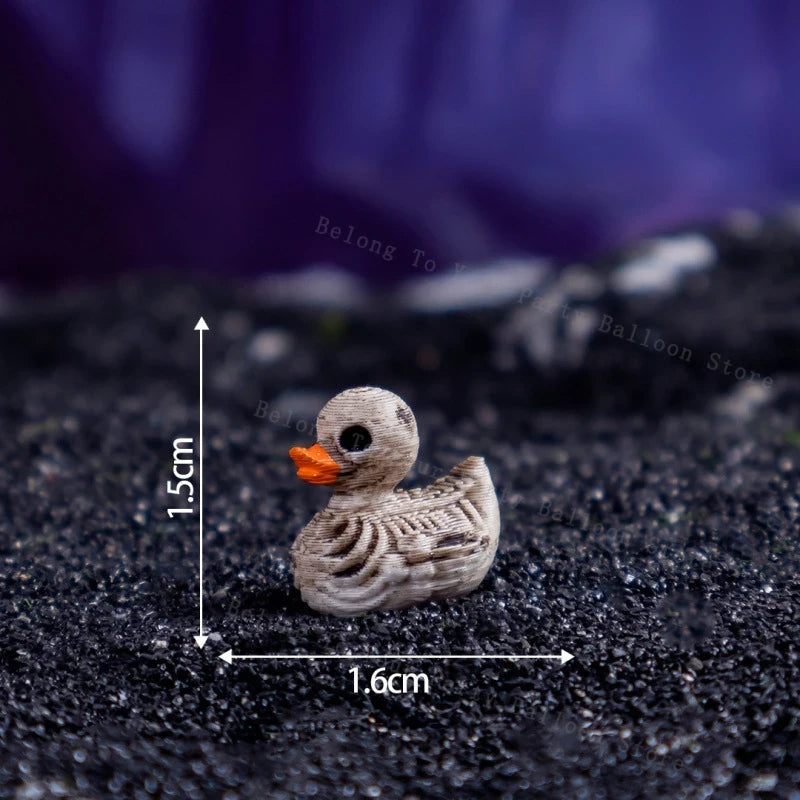 Gothic Skeleton Resin Duck Figurine Set