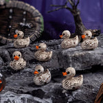 Gothic Skeleton Resin Duck Figurine Set