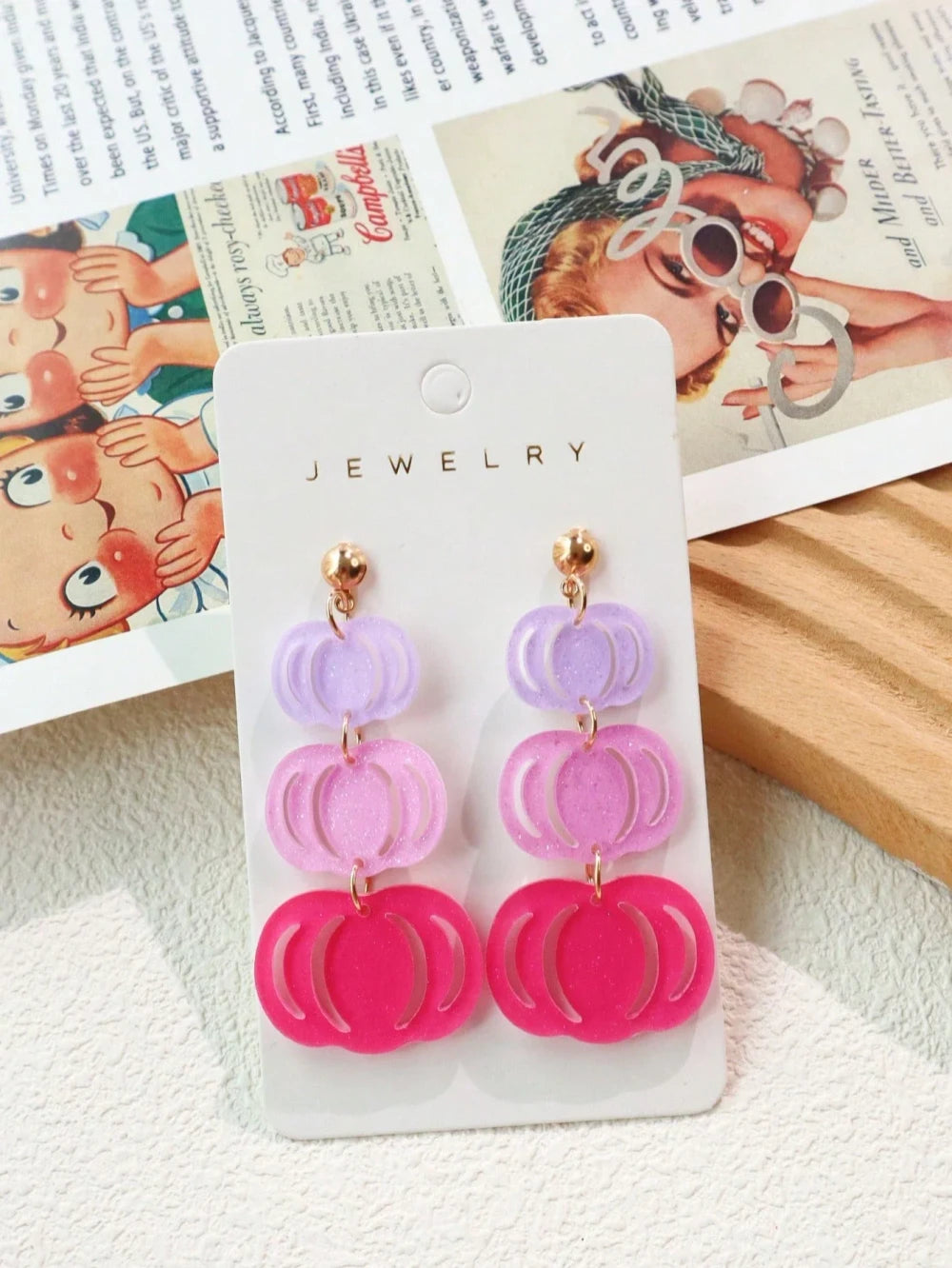 Gradient Pumpkin Drop Earrings
