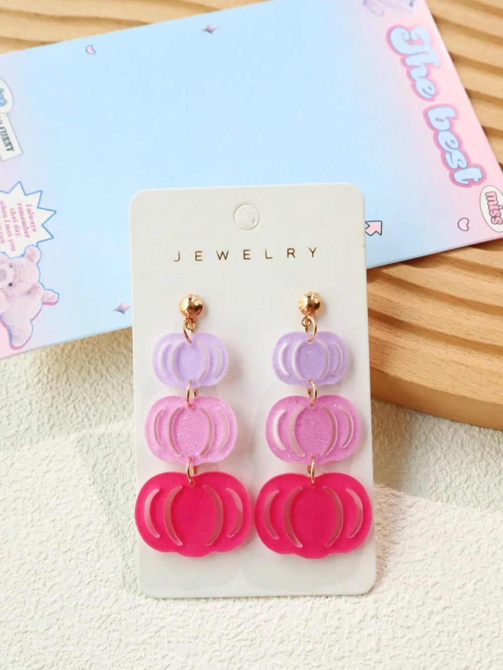 Gradient Pumpkin Drop Earrings