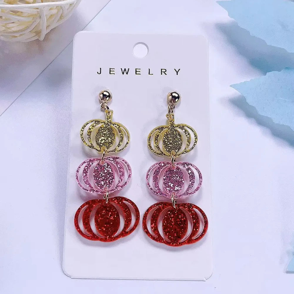 Gradient Pumpkin Drop Earrings