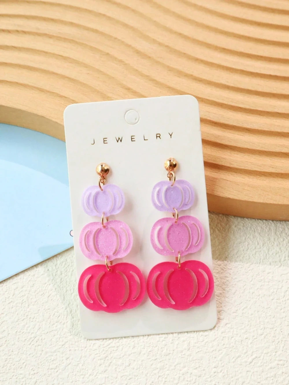 Gradient Pumpkin Drop Earrings