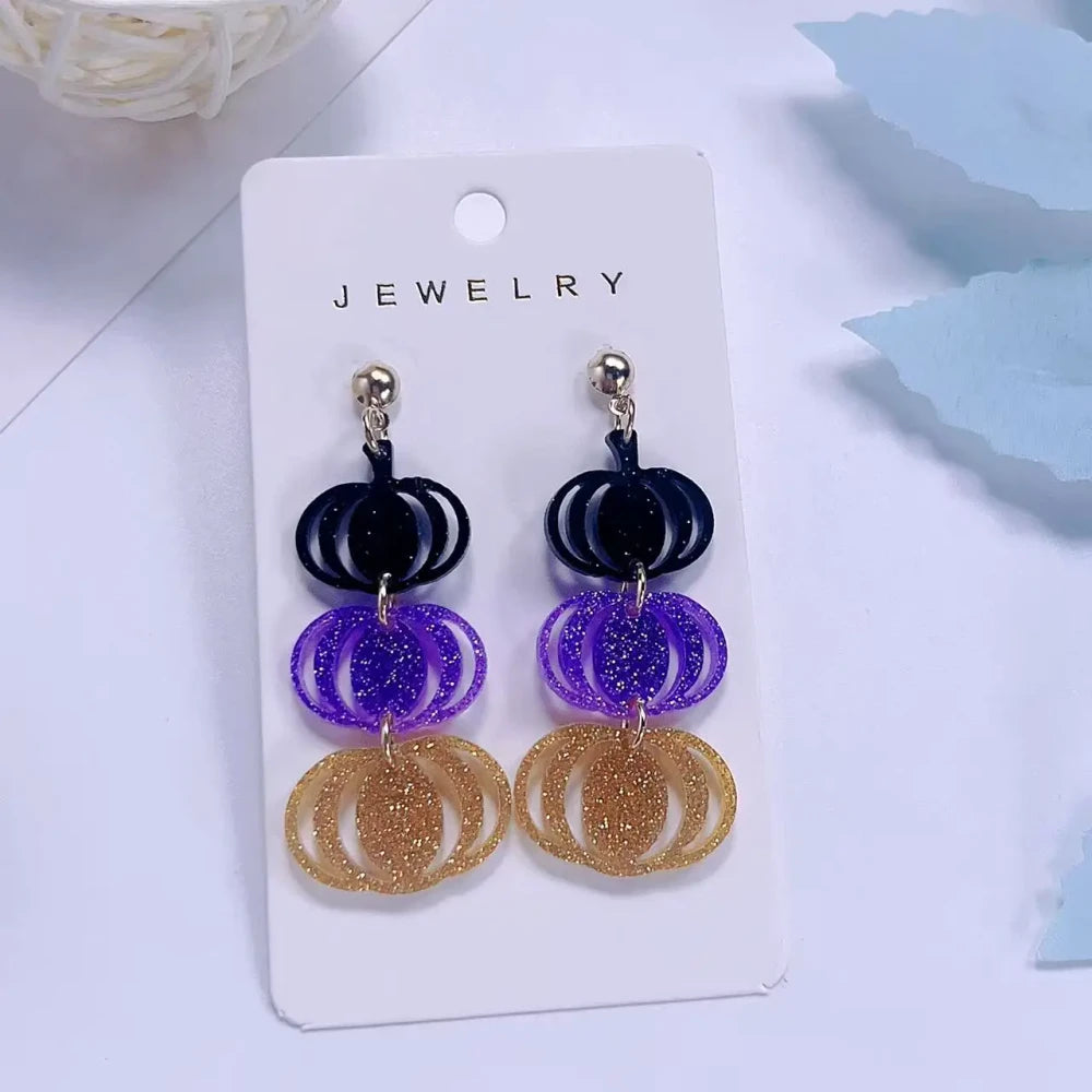 Gradient Pumpkin Drop Earrings