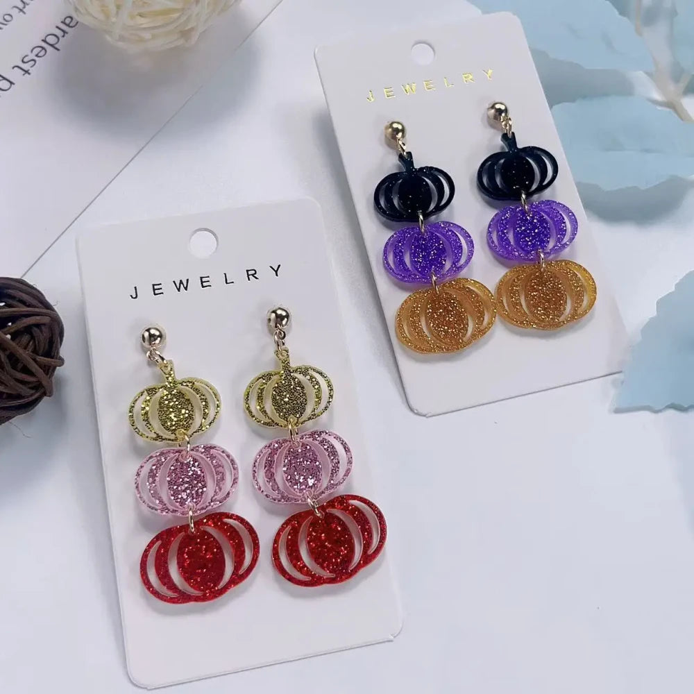 Gradient Pumpkin Drop Earrings