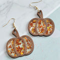 Halloween Pumpkin Acrylic Glitter Earrings
