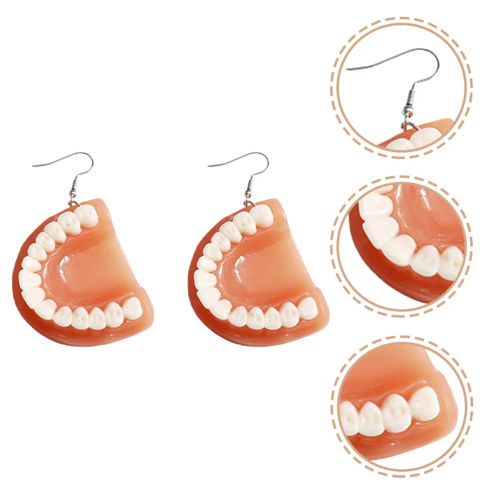 Fake Teeth Drop Earrings