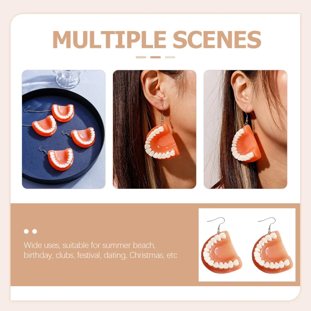 Fake Teeth Drop Earrings