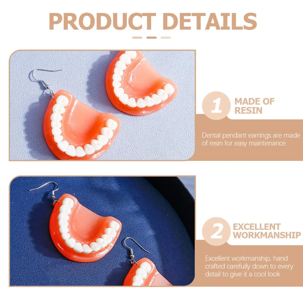 Fake Teeth Drop Earrings