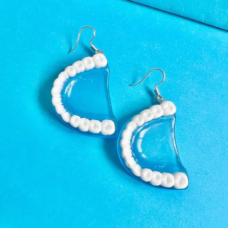 Funny Denture Dangle Earrings